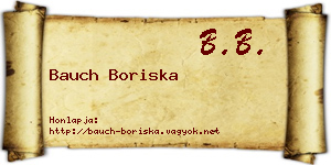 Bauch Boriska névjegykártya